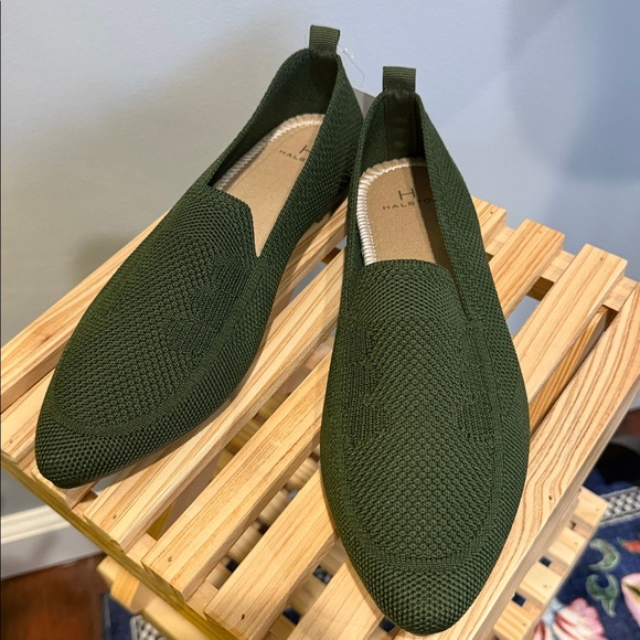 HP🌈 BNWT! H Halston Olive Green Fabric Women’s Loafers HH - Deniero Size 7 - Picture 2 of 13